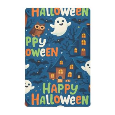 Imagem de Wassud Lençóis de berço respiráveis Boo-boos Halloween Houses com elástico, 68 x 99 cm, lençol de bebê neutro para meninos e meninas (serve para berço padrão e embalagem e brincadeira)