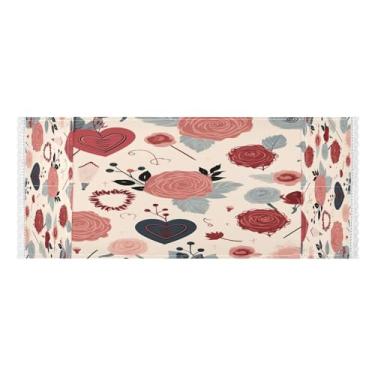 Imagem de Wassud Capas de lavadora e secadora de flores rosa e coração, protetor de lavadora com sacos de armazenamento, capa de geladeira à prova de poeira com bolsos para lavanderia doméstica, cozinha, 120 x