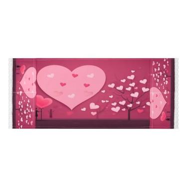 Imagem de Wassud Capas de lavadora e secadora de coração para casais, protetor de lavadora com sacos de armazenamento, capa de geladeira à prova de poeira com bolsos para lavanderia doméstica, cozinha, 120 x 55