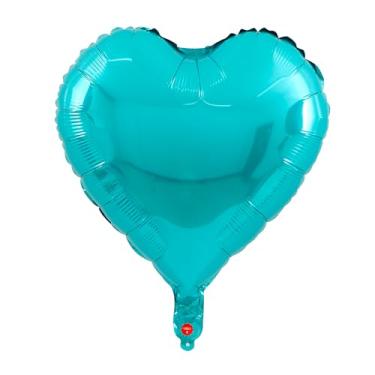 Imagem de BALAO METALIZADO CORACAO C/CANUDO AZUL BEBE 10" C/ 6 UNIDADES