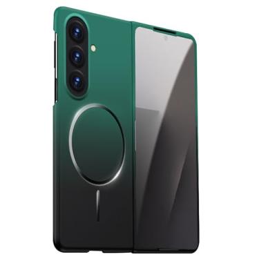 Imagem de LTLMYDAM Capa minimalista para Samsung Galaxy Z Fold 7, proteção fosca com sucção magnética, capa traseira resistente a impactos de carregamento sem fio, verde, dobra 7
