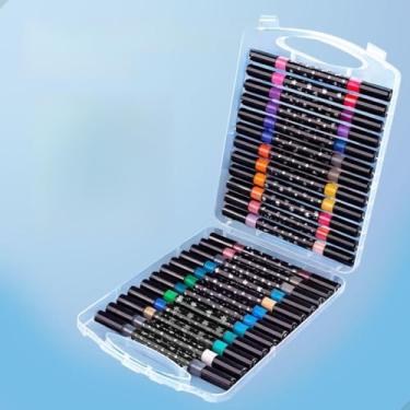 Imagem de Conjunto canetas marcadores ponta dupla touch love glitter metálicas com maleta organizadora (24)