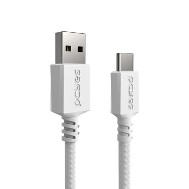 Imagem de Cabo USB a 2.0 Macho P/ USB TIPO-C - Branco - 2 Metros - NYLON - CBPY03B