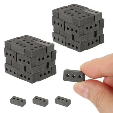 Imagem de PATIKIL Miniature Bricks, 100 Pcs 1:16 Scale Mini Grey Tiles Clay Roof Miniature Brick Dollhouse Roofing DIY Craft Accessories Building Supplies for Fake House Model Garden