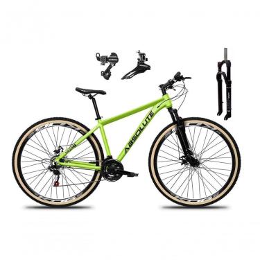Imagem de Bicicleta Aro 29 Absolute Nero 5 Câmbios Shimano 24v Alumínio Garfo Com Trava Mountain Bike Verde Tam: 17