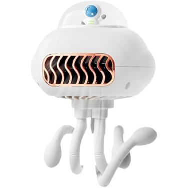 Imagem de Mini Ventilador Portátil Flexível Polvo, Recarregável USB, 3 Velocidades, Silencioso, 2000mAh, 24x11cm, para Carrinho de Bebê, Bicicleta, Viagens
