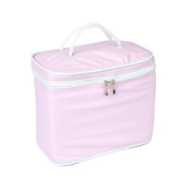 Imagem de Bolsa Térmica 7 Litros, Frasqueira Térmica Impermeável, Rosa, Lancheira Térmica Compacta, Conserva Alimentos e Bebidas, Ideal para Trabalho, Academia e Uso Diário