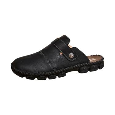 Imagem de Sandália masculina casual para uso ao ar livre, respirável, sola grossa, para praia, primavera, verão, moda preguiçosa, Preto, 38