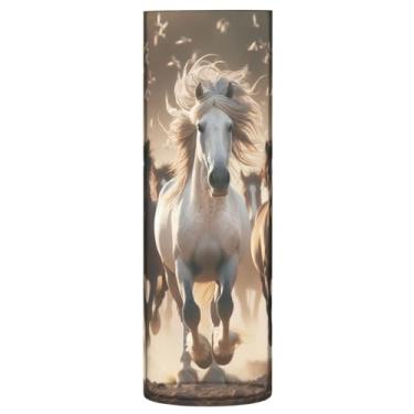 Imagem de JUZIHAI Vaso ofegante de cavalos para flores 9,9 cm x 30 cm Cilindro de plástico moderno vaso de flores para centro de mesa de casamento decoração de casa