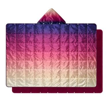 Imagem de zzlamb Cobertor de estádio com capuz, cobertor impermeável para acampamento ao ar livre, lã polar, quente, à prova de vento, portátil para estádio, esportes, piquenique, praia, carro, animais de