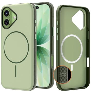 Imagem de YXUㅤ Capa magnética para iPhone 17, silicone premium [antiderrapante] [resistente a fiapos] [ímãs fortes] capa protetora de 3,0 mm de espessura à prova de choque para iPhone 17 de 6,3 polegadas, verde