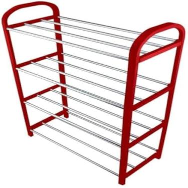 Imagem de Organizador de sapatos desmontavel, armazenamento, para casa, sapatos, vermelho, facil de montar, moderna