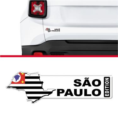 Imagem de Adesivo Estado São Paulo Edition Resinado Branco