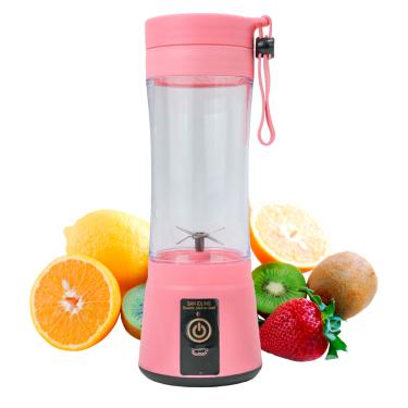 Imagem de Mini Liquidificador Juice Cup Portátil Elétrico Suco - Tritura Frutas e Gelo para Sucos Frescos em Segundos | Cor:Rosa
