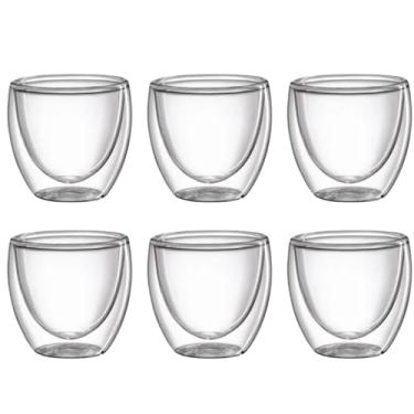 Imagem de Kit 6 unds Copo Vidro Duplo Efeito Flutuante 230ml - Material: Borossilicato