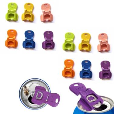 Imagem de ChefktCove 6 peças de abridor de lata de refrigerante colorido com uma mão com tampas de bebida reutilizáveis à prova de vazamento – para Coca, cerveja, refrigerante e latas de alumínio | Perfeito