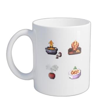 Imagem de Caneca Xícara de Café Porcelana 300ml Com Desenho de Jogos de Comida de Bits