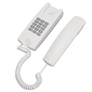 Imagem de Generic Telefone Fixo, Função Mudo de Telefone Com Fio ABS Montado na Parede para Escritório (Branco)