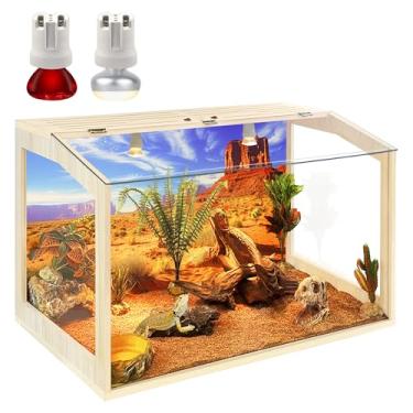 Imagem de PROLEE Tanque de dragão barbudo de vidro temperado, tanque de répteis com visão de janela clara, tanque de lagarto antiarranhões, compartimento espaçoso para répteis para cobras, liguanas, camaleões