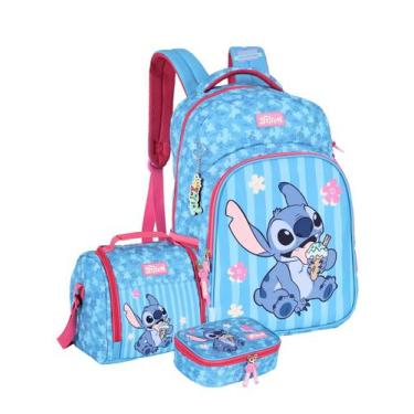 Imagem de Kit Lilo Stitch Angel Mochila Costas + Lancheira + Estojo B - Luxcel, 