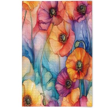 Imagem de Colorful Floral Blending Colors 1000 Pieces Jigsaw Puzzles for Adults, Fun Silly Men Gifts Creative Family Game Home Decor, 1000 Pieces, 29.5" x 19.7"