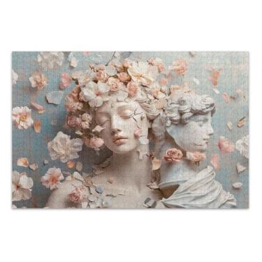 Imagem de Quebra-cabeça de escultura de flores, 500 peças, quebra-cabeça adulto com letras na parte de trás