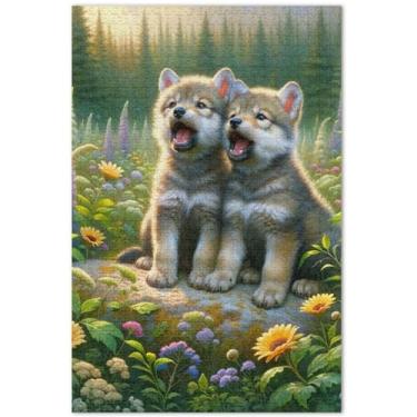 Imagem de Quebra-cabeças de unicórnios roxos cenário fantástico 500 peças para adultos pintura artística quebra-cabeças de cena de inverno engraçados, 50 x 35 cm