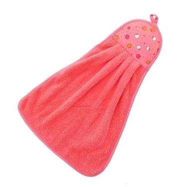 Imagem de Kit 3 Pecas Toalha de Mão Bate mão Cozinha Pano de Limpeza Secar Absorvente Microfibra Durável Macio (Rosa Coral)