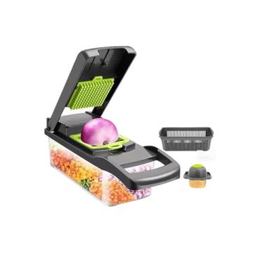 Imagem de profissional cozinha sliceraço inox16em1fatiador cortador ralador de legumes verduras frutas coisas diferentes para casa (CFYP-1-M-VO)