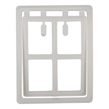 Imagem de Alomejor Porta do Cão, Porta Dupla do Gato e Cão para a da Janela da Tela 17.9 Polegada Aba Plástica Animal de Estimação para Apartamentos e Casas (Fonte XL Tian)