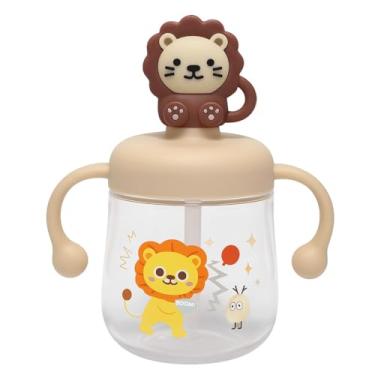 Imagem de Copo Temático para Água e Suco, Plástico, Colorido, com Tampa, Ideal para Crianças (Marrom)