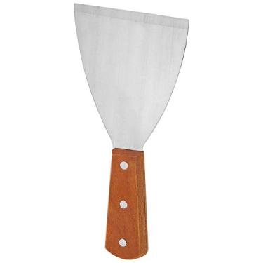 Imagem de GLOGLOW pá Grill Turner, Espátula Antiaderente, Resistente Ao Calor até 500 ° F, Cabo de Madeira, 8,5 X 3,9 X 0,6 Polegadas, para Virar Peixe, Bife, Ovos, Hambúrgueres Em Aço Inoxidável para Churrasco