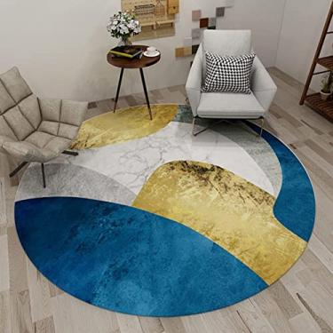 Imagem de Tapete redondo abstrato moderno, tapete redondo macio para quarto, tapete de cozinha, lavável antiderrapante para sala de estar, quarto, F, diâmetro 160 cm