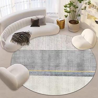 Imagem de Tapete redondo de estilo moderno, lavável à máquina, tapete circular macio para sala de estar, quarto, redondo, interior, chique, D, diâmetro 160 cm