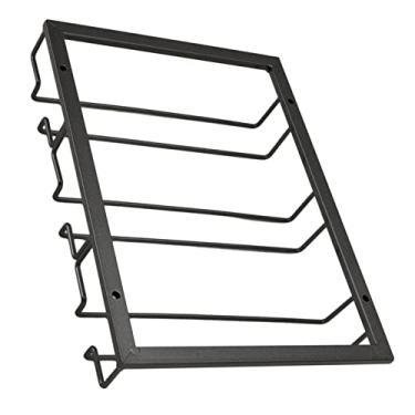 Imagem de GLOGLOW Suporte para Taça de Vinho de Ferragens Domésticas, 3 Fileiras Sob o Armazenamento do Armário, Prateleira de Metal para Vinho para Cozinha e Bar, Arte de Ferro de 11,8 X 8,7 X 2,4 Polegadas