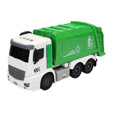 Imagem de Fockety Caminhão de Lixo de Brinquedo, Caminhão Infantil com Motor de Inércia, Música e Luzes, Caminhão Basculante de Plástico, Brinquedo de Faz de Conta para Crianças a partir 3 Anos