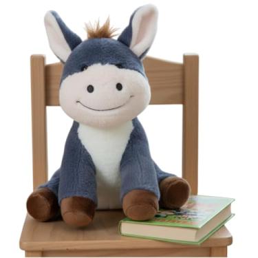 Imagem de Pelúcia Burrinho Fofa Animal de Pelúcia Macio Ideal para Presente Pelúcia Burro Para decoração (Cinza)