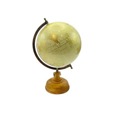Imagem de Globo Terrestre Decorativo em Madeira 34cm 16132-PL