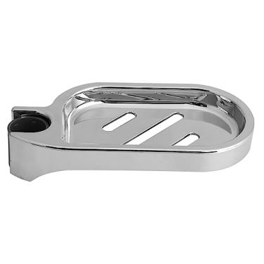 Imagem de GLOGLOW Dispensador de Sabonete/Saboneteira para Barra de Chuveiro, Cromado, Ajustável, Prateado, Design Oco, Suporte para Saboneteira ABS de 6,69 X 3,35 Polegadas Nan
