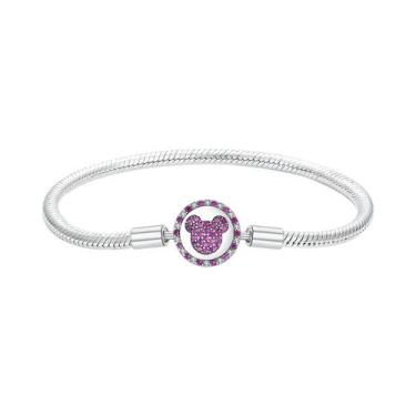 Imagem de Pulseira De Charme Com Fecho Em Coração De Prata 925 Dourada Rosa Para
