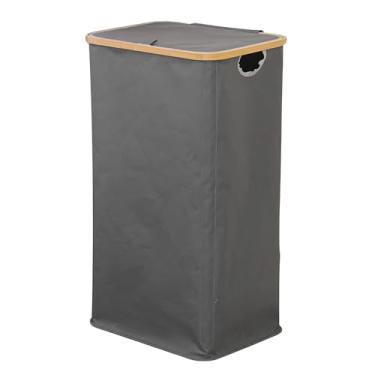 Imagem de Diydeg Cesto de Roupa Suja, 100L de Grande Capacidade Cesto de Roupa Dobrável de Roupas de Roupas Com Alças de Tampa Saco Removível para Lavanderia Doméstica Dormitório (GREY)