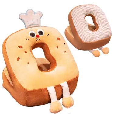 Imagem de SRXBYWS Travesseiro de piercing de orelha para pessoas que dormem de lado com orifício de ouvido para CNH e dor de ouvido, inflamação no ouvido, feridas de pressão, design fofo de desenho animado