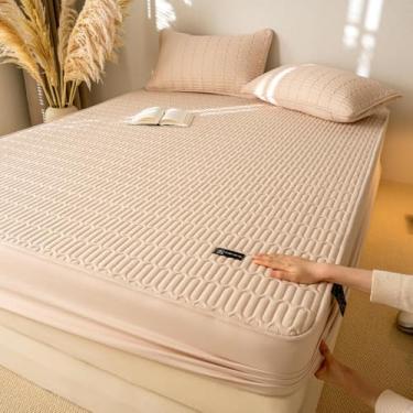 Imagem de Lençol King com elástico, protetor de colchão impermeável, capa de colchão macia, totalmente elástico e lençol de canto embutido para evitar mudanças, para outono e inverno - tipo 03||120 cm x 200 cm