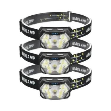 Imagem de Lanterna De Cabeça Recarregável USB Com 9 LEDs E Sensor De Movimento P