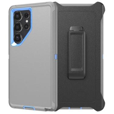 Imagem de Capa da série Defender para Samsung Galaxy S25 Ultra, robusta e durável, camada segura à prova de choque de nível militar, com proteção de porta, inclui clipe de suporte para coldre para S25 Ultra
