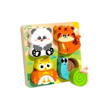 Imagem de Quebra-Cabeça Infantil de Madeira 4 em 1 - Para o Seu Bebê