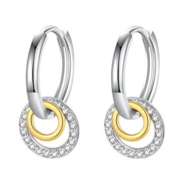 Imagem de Brincos De Argola Minimalistas Em Prata Esterlina 925 Com Fecho De Zir