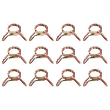 Imagem de HARFINGTON Clipes de mangueira de linha de combustível de fio duplo 7 mm ID, 12 peças de tubos de aço de mola de 65 Mn Clipes de mola para mangueira de ar, tubo de água, motocicleta, scooter, ATV