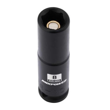 Imagem de MIXPOWER Soquete de impacto magnético profundo de 1/10.2 cm, 6 pontos, 8 mm, métrico, CR-MO