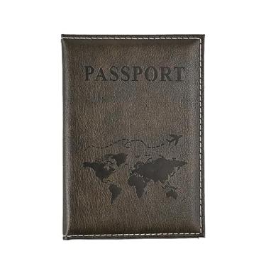 Imagem de 1 capa para cartão de couro PU unissex nova moda simples capa de passaporte mundo fino para passaporte de viagem carteira presente, Verde, Tendência